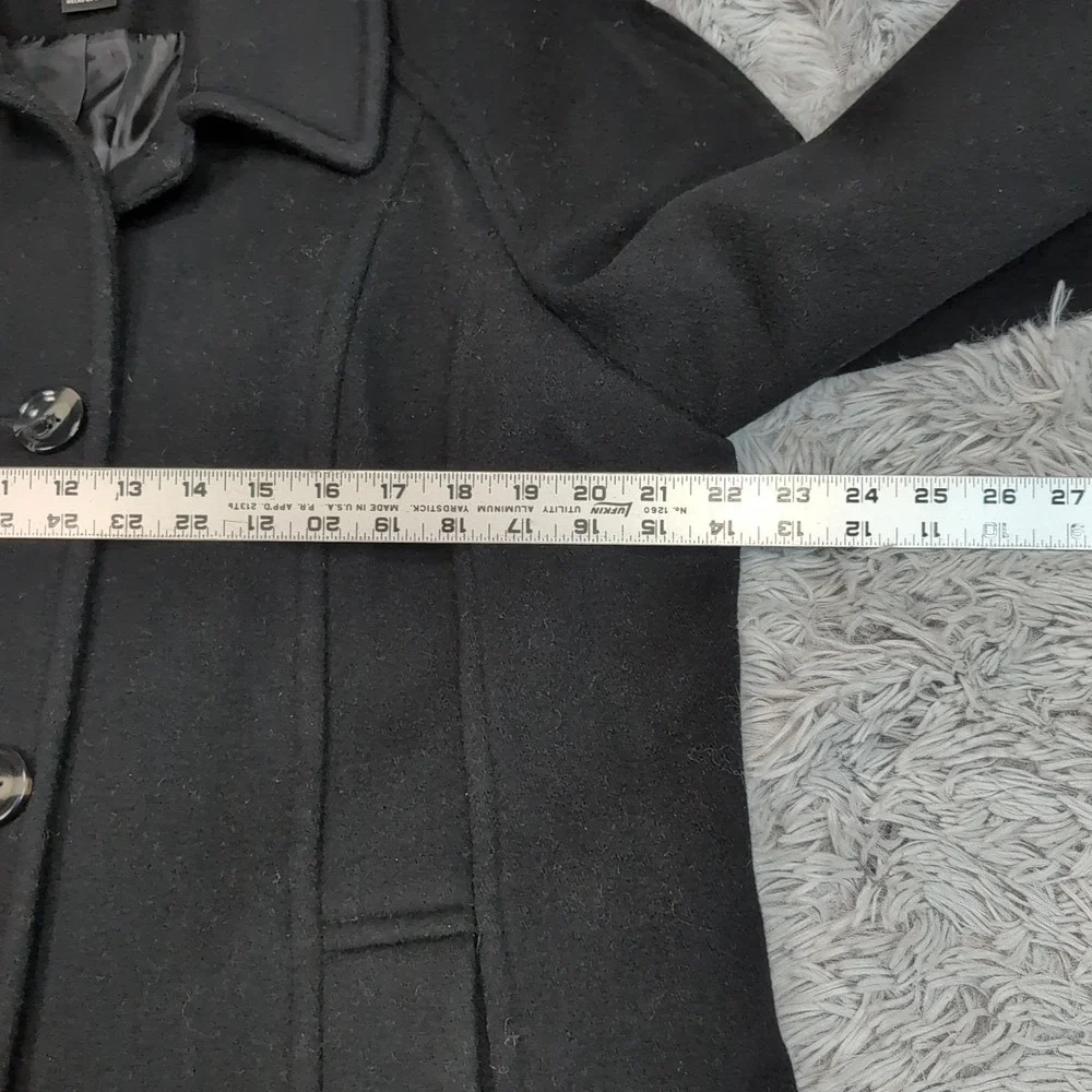 East 5th Jacket Womens L Black Wool Blend Coat Career Button Up Warm Cozy Preppy